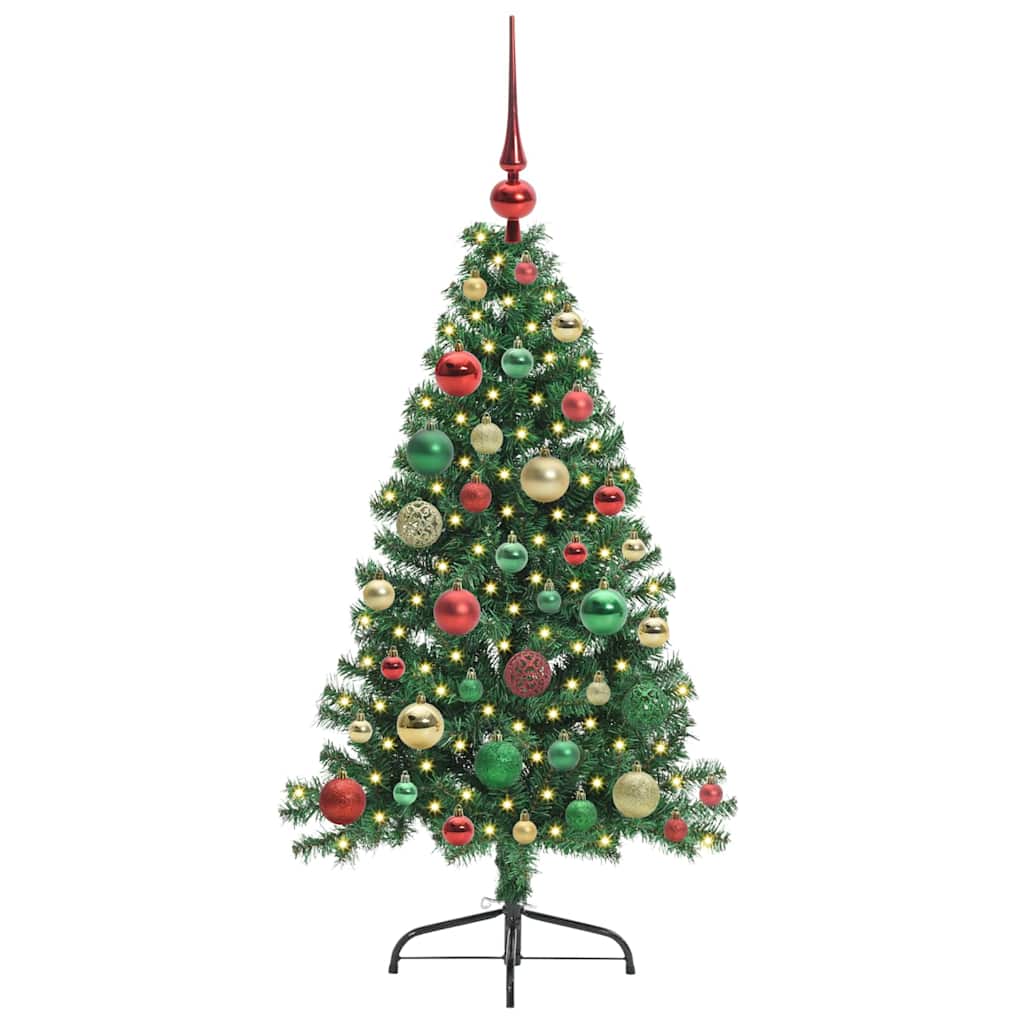 vidaXL Artificial Pre-lit Christmas Tree Green 120 cm PVC
