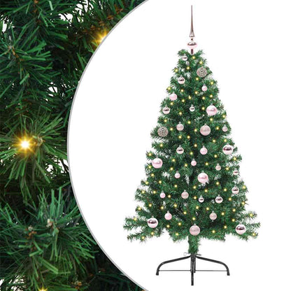 vidaXL Artificial Pre-lit Christmas Tree Green 150 cm PVC