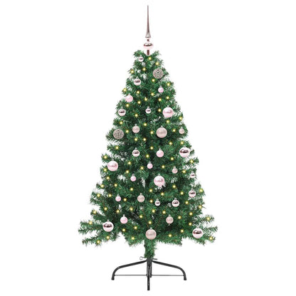 vidaXL Artificial Pre-lit Christmas Tree Green 150 cm PVC
