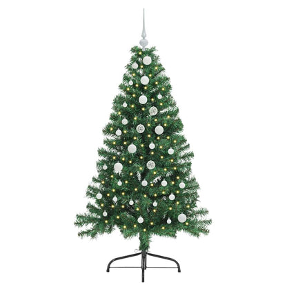 vidaXL Artificial Pre-lit Christmas Tree Green 150 cm PVC