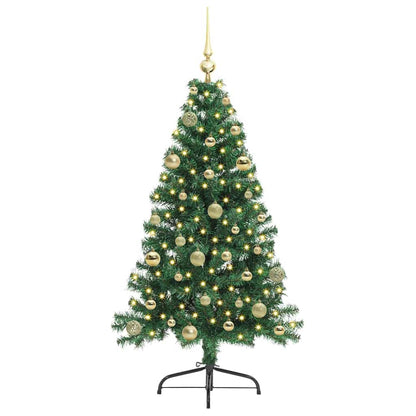 vidaXL Artificial Pre-lit Christmas Tree Green 150 cm PVC