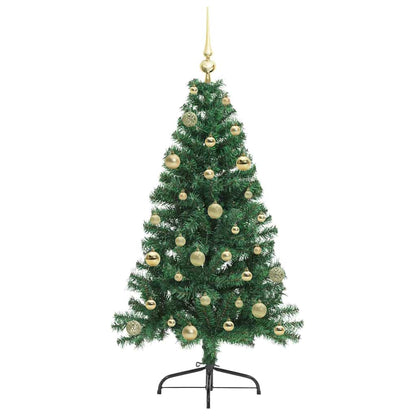 vidaXL Artificial Pre-lit Christmas Tree Green 150 cm PVC
