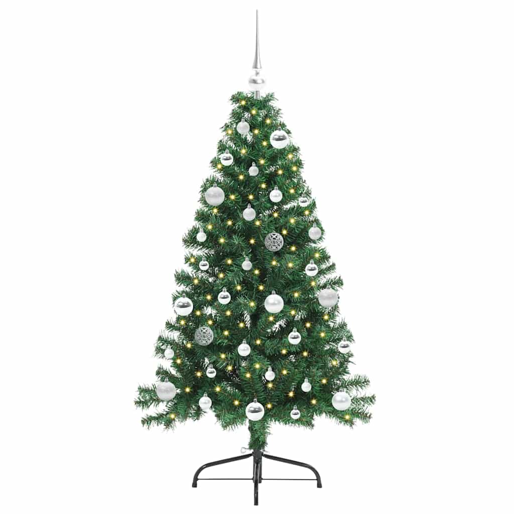 vidaXL Artificial Pre-lit Christmas Tree Green 150 cm PVC