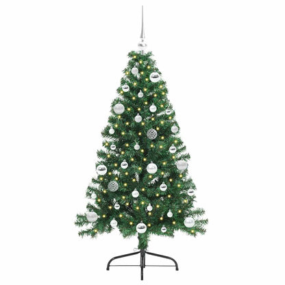 vidaXL Artificial Pre-lit Christmas Tree Green 150 cm PVC