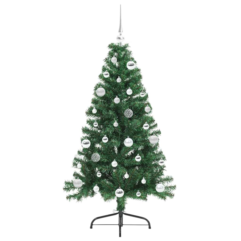 vidaXL Artificial Pre-lit Christmas Tree Green 150 cm PVC