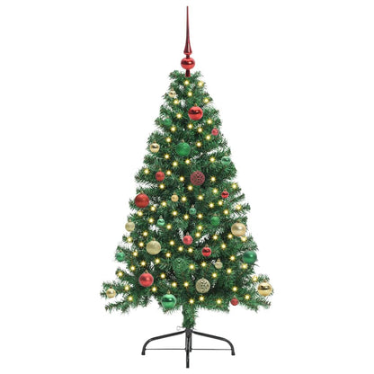 vidaXL Artificial Pre-lit Christmas Tree Green 150 cm PVC