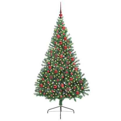 vidaXL Artificial Pre-lit Christmas Tree Green 180 cm PVC