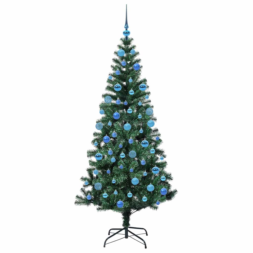 vidaXL Artificial Pre-lit Christmas Tree Green 180 cm PVC