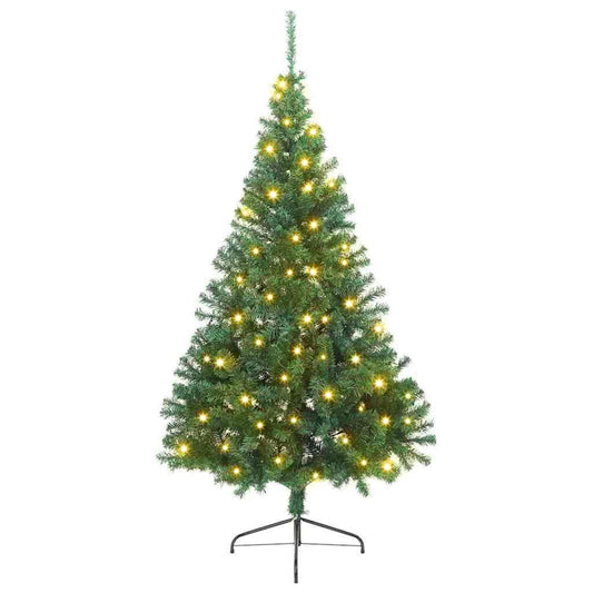 vidaXL Artificial Pre-lit Christmas Tree Green 210 cm PVC