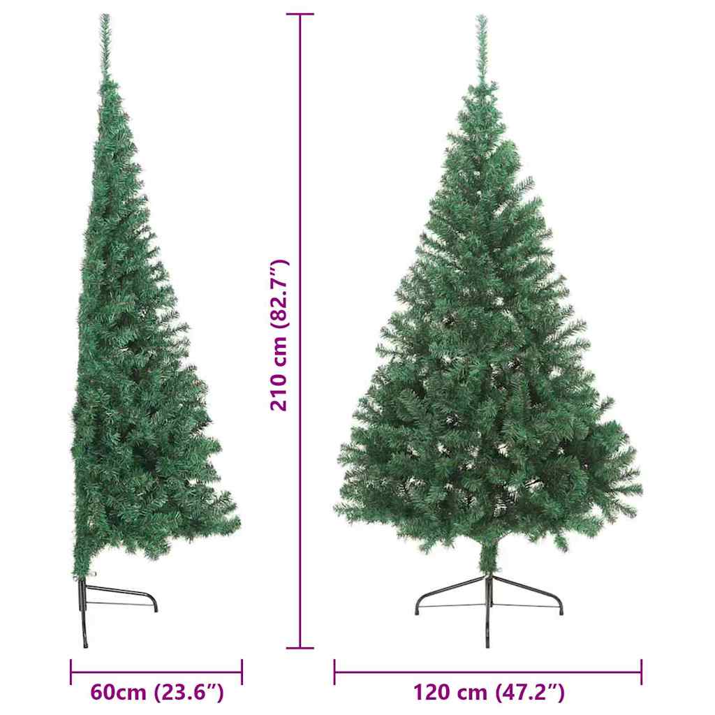vidaXL Artificial Pre-lit Christmas Tree Green 210 cm PVC