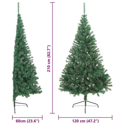 vidaXL Artificial Pre-lit Christmas Tree Green 210 cm PVC