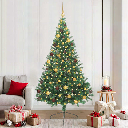 vidaXL Artificial Pre-lit Christmas Tree Green 210 cm PVC