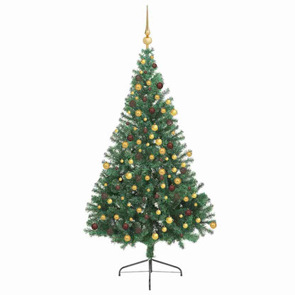 vidaXL Artificial Pre-lit Christmas Tree Green 210 cm PVC