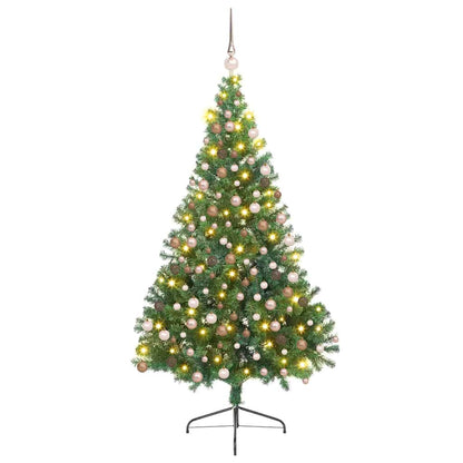 vidaXL Artificial Pre-lit Christmas Tree Green 210 cm PVC