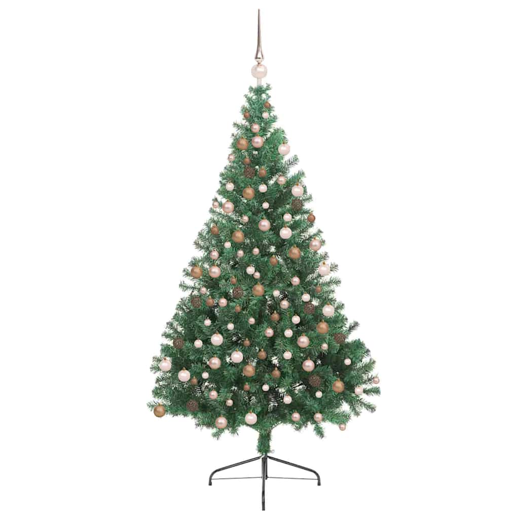vidaXL Artificial Pre-lit Christmas Tree Green 210 cm PVC