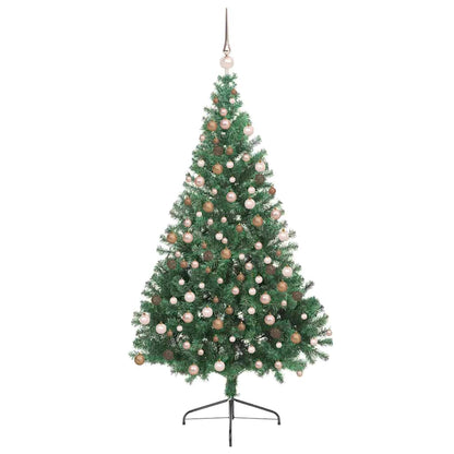 vidaXL Artificial Pre-lit Christmas Tree Green 210 cm PVC