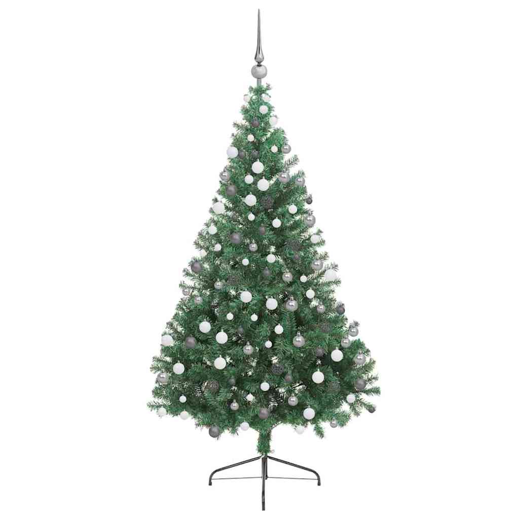 vidaXL Artificial Pre-lit Christmas Tree Green 210 cm PVC