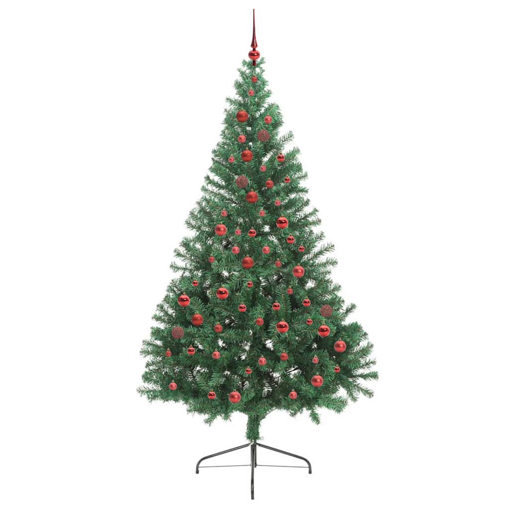 vidaXL Artificial Pre-lit Christmas Tree Green 210 cm PVC