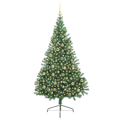 vidaXL Artificial Pre-lit Christmas Tree Green 210 cm PVC