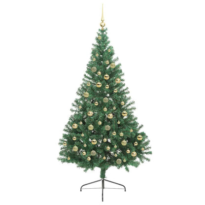 vidaXL Artificial Pre-lit Christmas Tree Green 210 cm PVC
