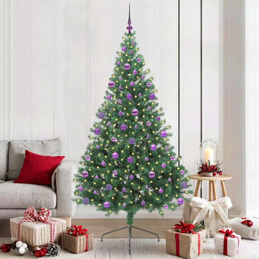 vidaXL Artificial Pre-lit Christmas Tree Green 210 cm PVC
