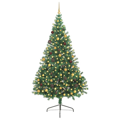 vidaXL Artificial Pre-lit Christmas Tree Green 240 cm PVC