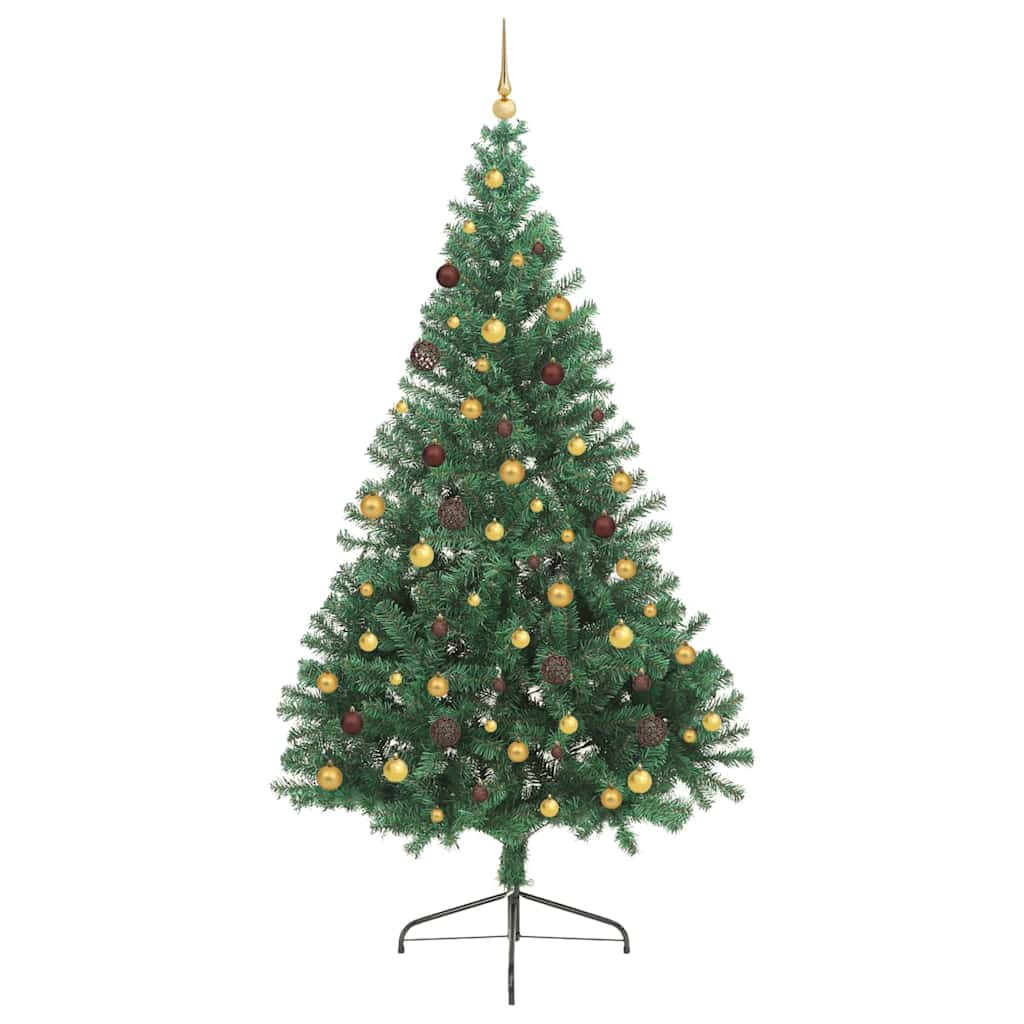 vidaXL Artificial Pre-lit Christmas Tree Green 240 cm PVC