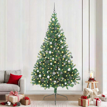 vidaXL Artificial Pre-lit Christmas Tree Green 240 cm PVC