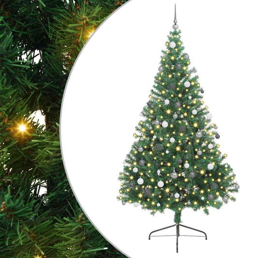 vidaXL Artificial Pre-lit Christmas Tree Green 240 cm PVC