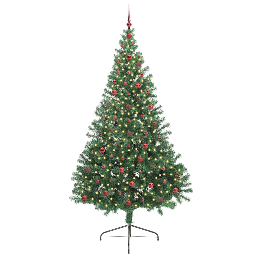 vidaXL Artificial Pre-lit Christmas Tree Green 240 cm PVC