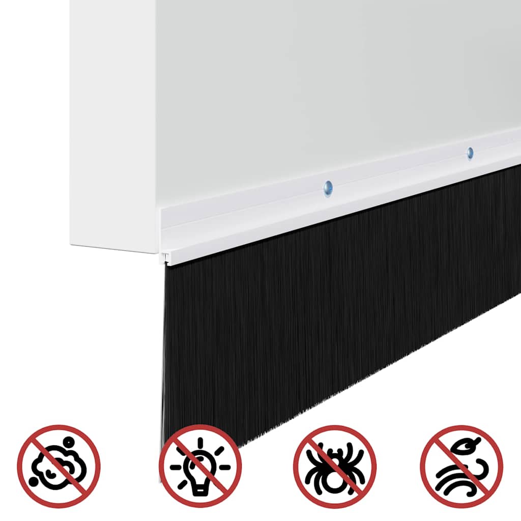 vidaXL Screw-on Door Brush Seals 2 pcs White 100 cm Aluminium Alloy