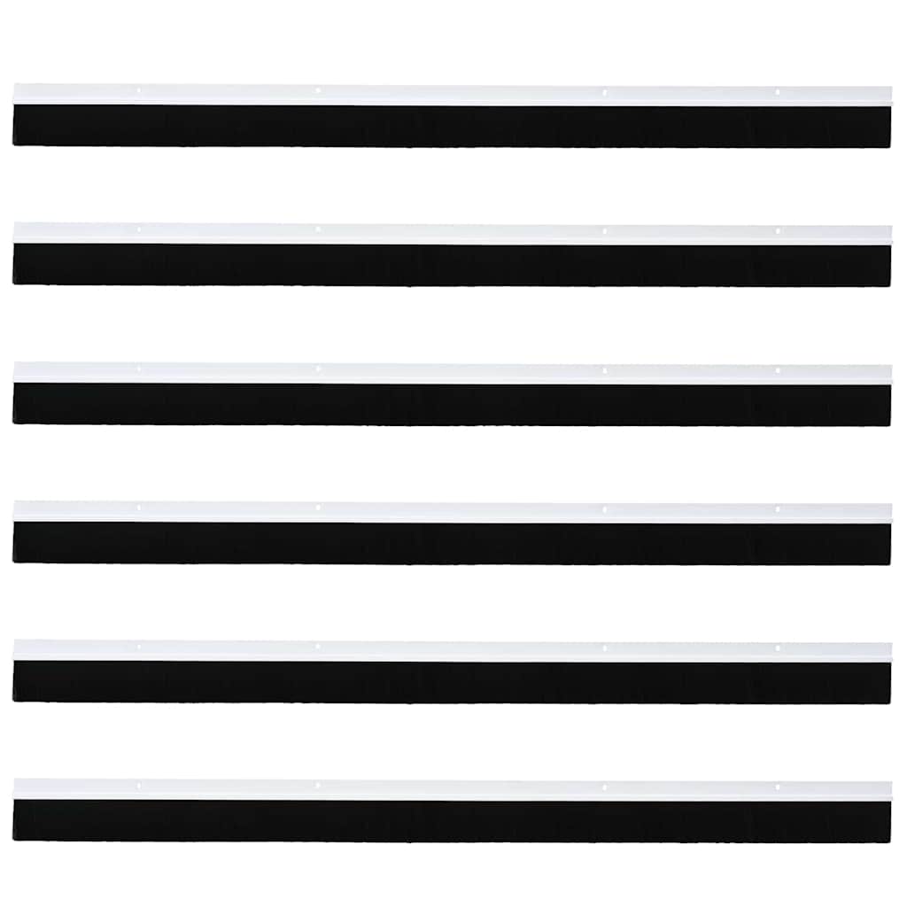 vidaXL Screw-on Door Brush Seals 6 pcs White 100 cm Aluminium Alloy