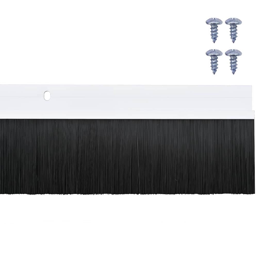 vidaXL Screw-on Door Brush Seals 6 pcs White 100 cm Aluminium Alloy
