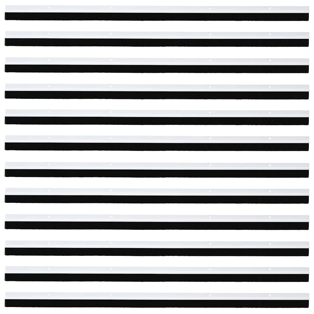 vidaXL Screw-on Door Brush Seals 12 pcs White 100 cm Aluminium Alloy