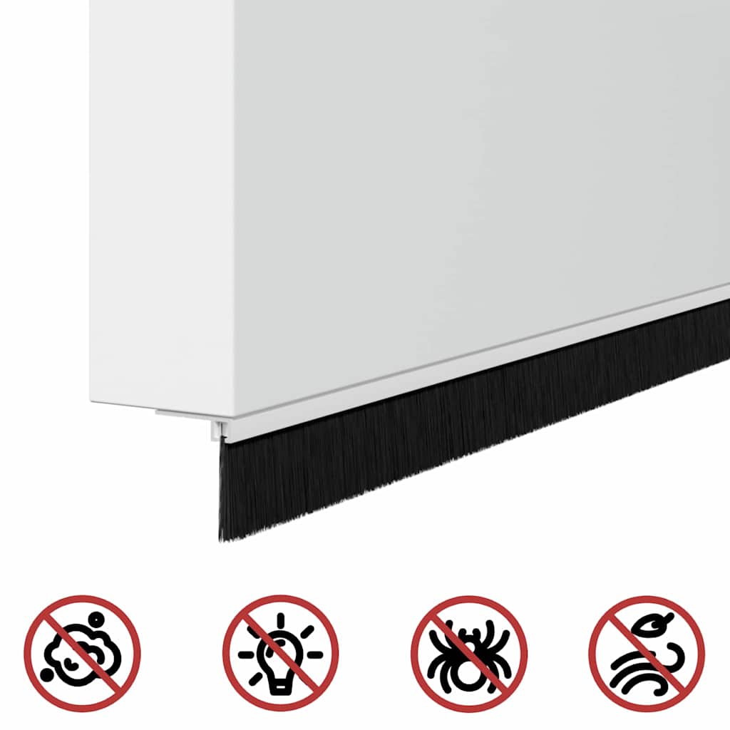 vidaXL Screw-on Door Brush Seals 6 pcs White 100 cm Aluminium Alloy