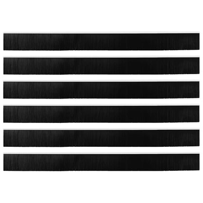 vidaXL Screw-on Door Brush Seals 6 pcs White 100 cm Aluminium Alloy