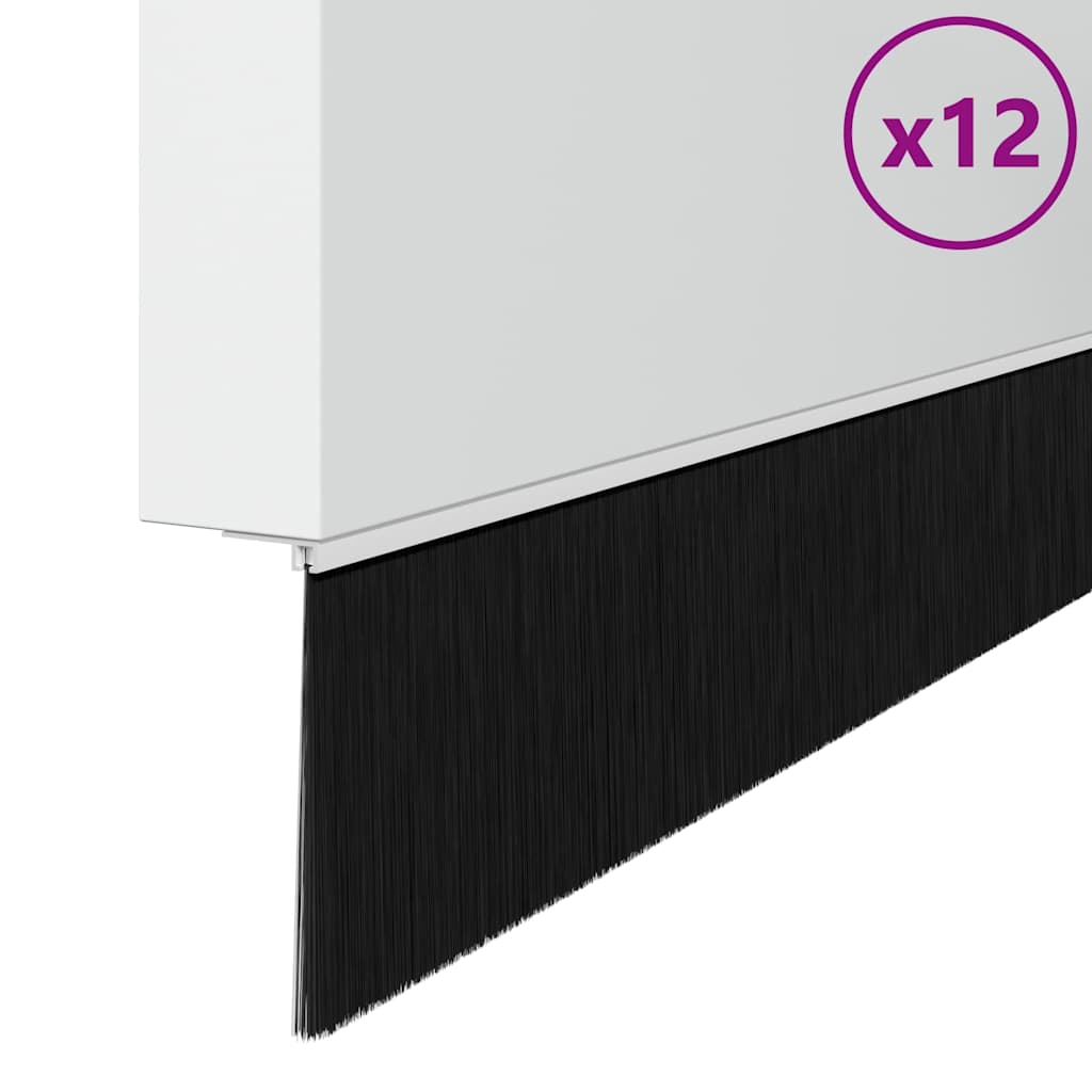 vidaXL Screw-on Door Brush Seals 12 pcs White 100 cm Aluminium Alloy