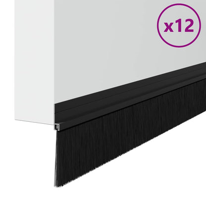 vidaXL Self-adhesive Door Brush Seals 12 pcs 100 cm Aluminium Alloy
