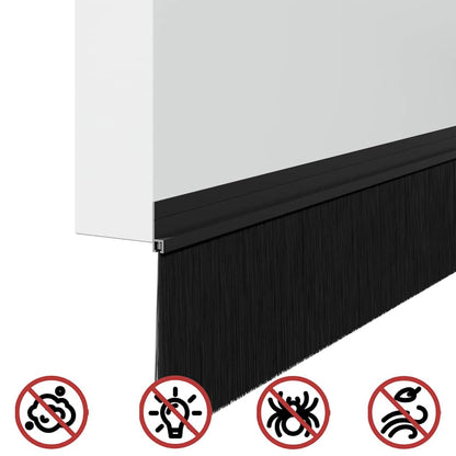 vidaXL Self-adhesive Door Brush Seals 12 pcs Black 100 cm