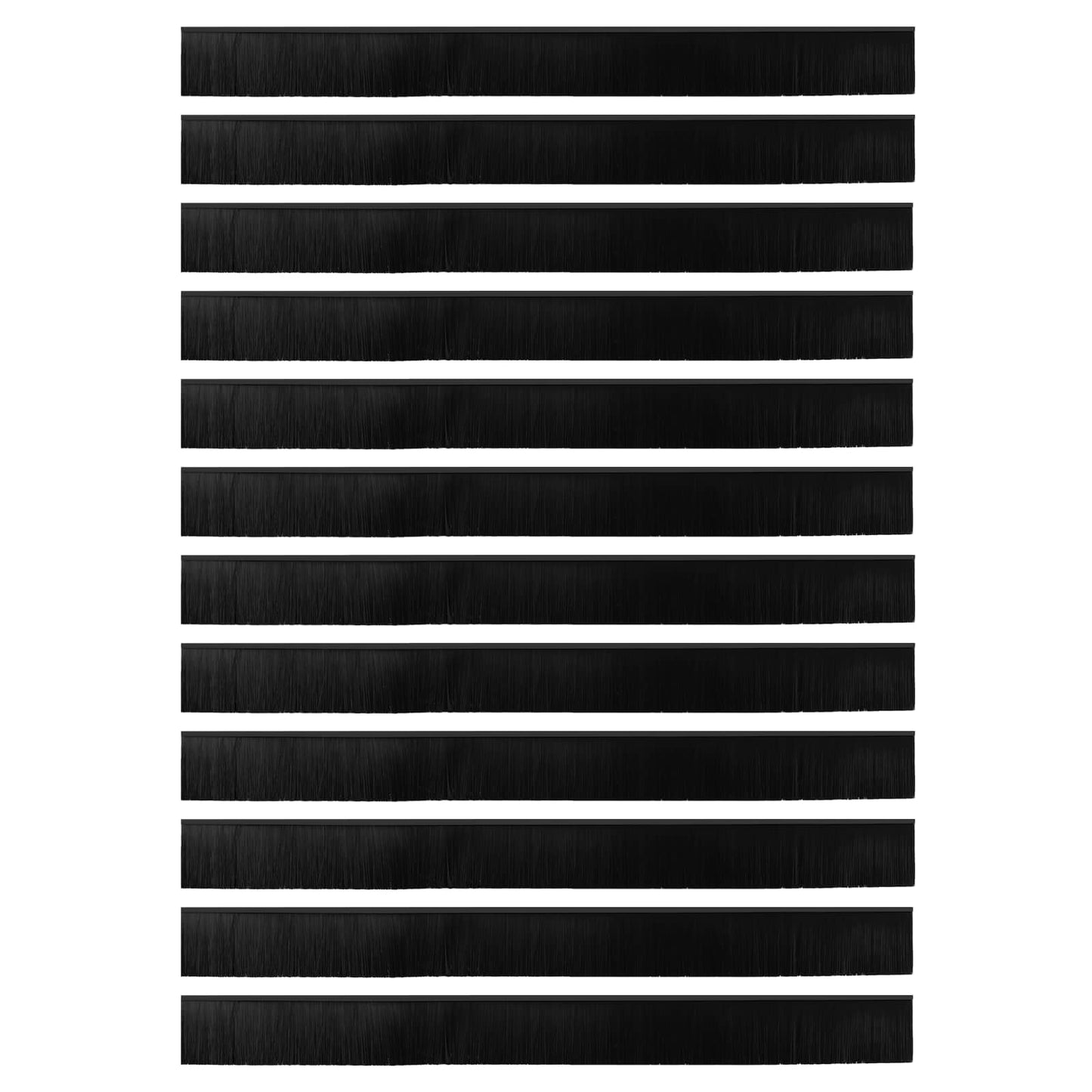 vidaXL Self-adhesive Door Brush Seals 12 pcs Black 100 cm