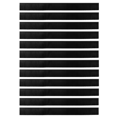 vidaXL Self-adhesive Door Brush Seals 12 pcs Black 100 cm