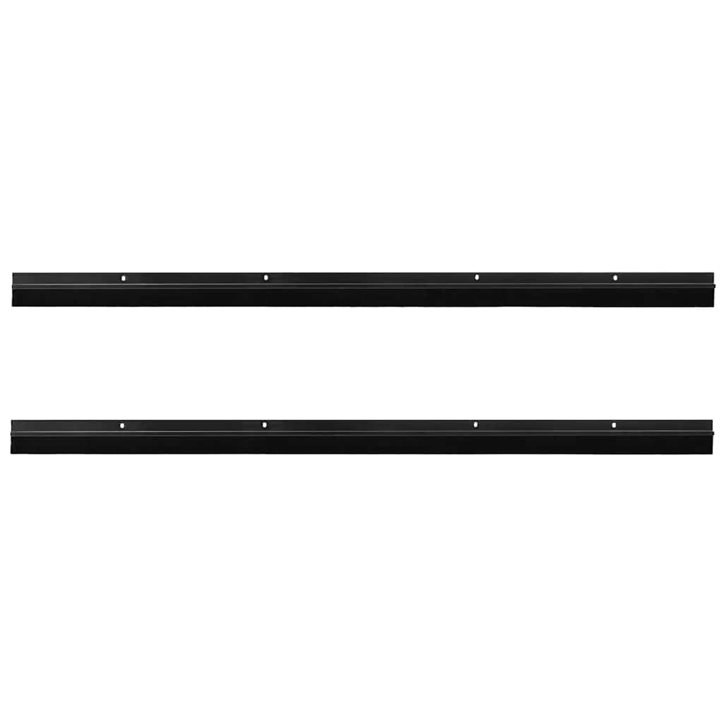 vidaXL Screw-on Door Brush Seals 2 pcs Black 100 cm Aluminium Alloy