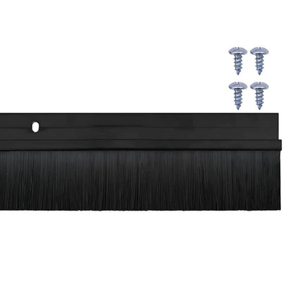vidaXL Screw-on Door Brush Seals 2 pcs Black 100 cm Aluminium Alloy