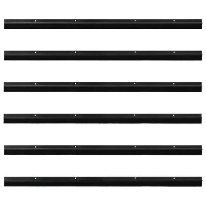 vidaXL Screw-on Door Brush Seals 6 pcs Black 100 cm Aluminium Alloy