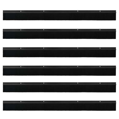 vidaXL Screw-on Door Brush Seals 6 pcs Black 100 cm Aluminium Alloy