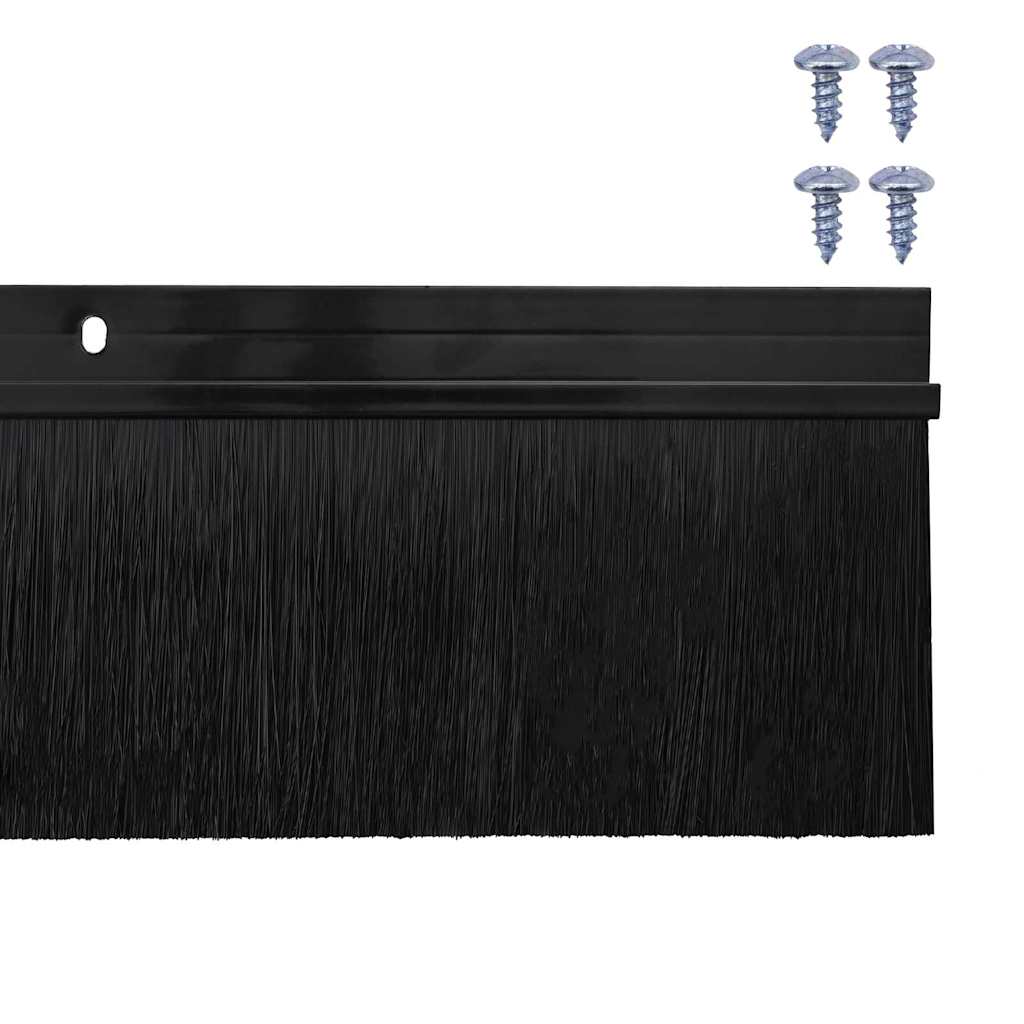 vidaXL Screw-on Door Brush Seals 6 pcs Black 100 cm Aluminium Alloy