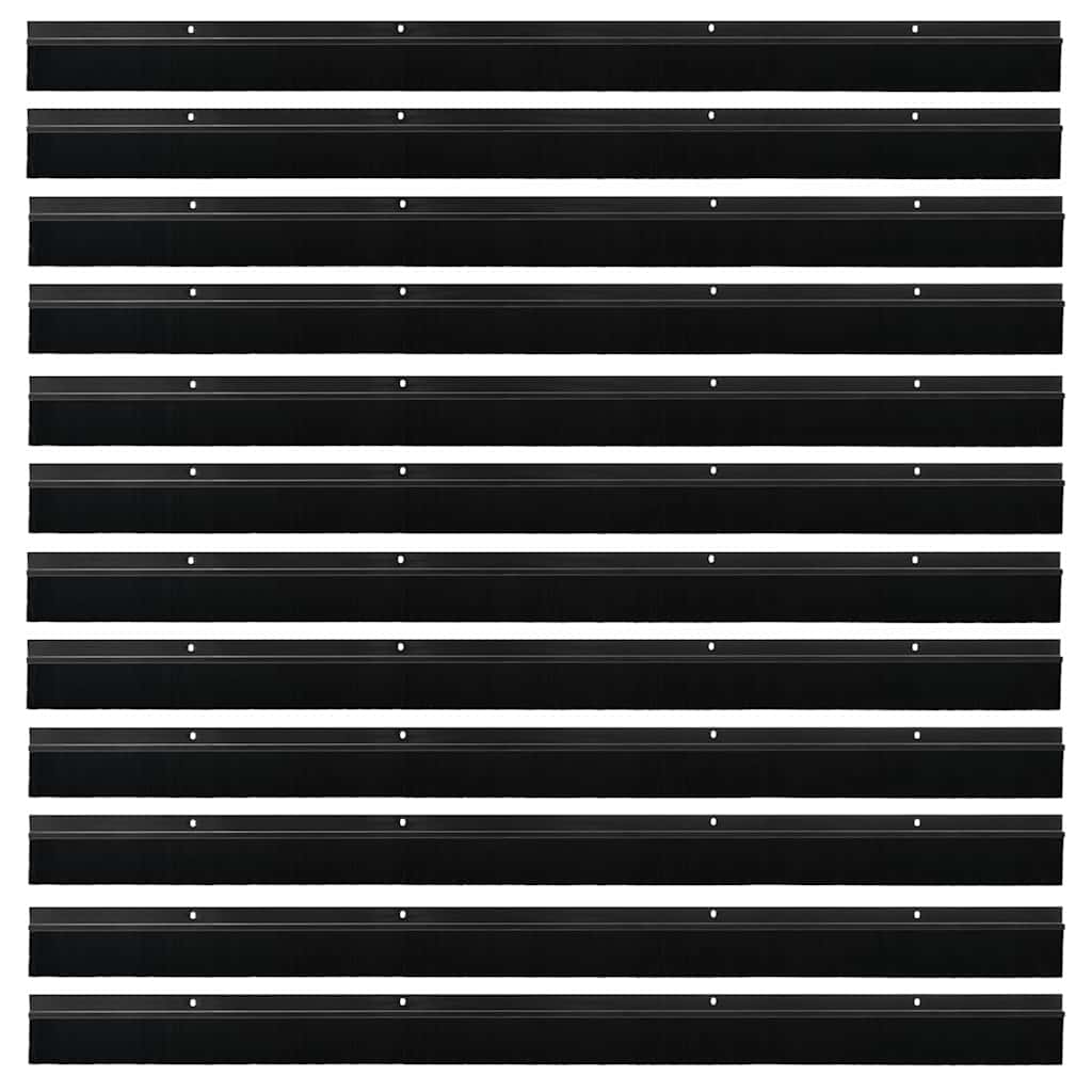 vidaXL Screw-on Door Brush Seals 12 pcs Black 100 cm Aluminium Alloy