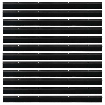 vidaXL Screw-on Door Brush Seals 12 pcs Black 100 cm Aluminium Alloy
