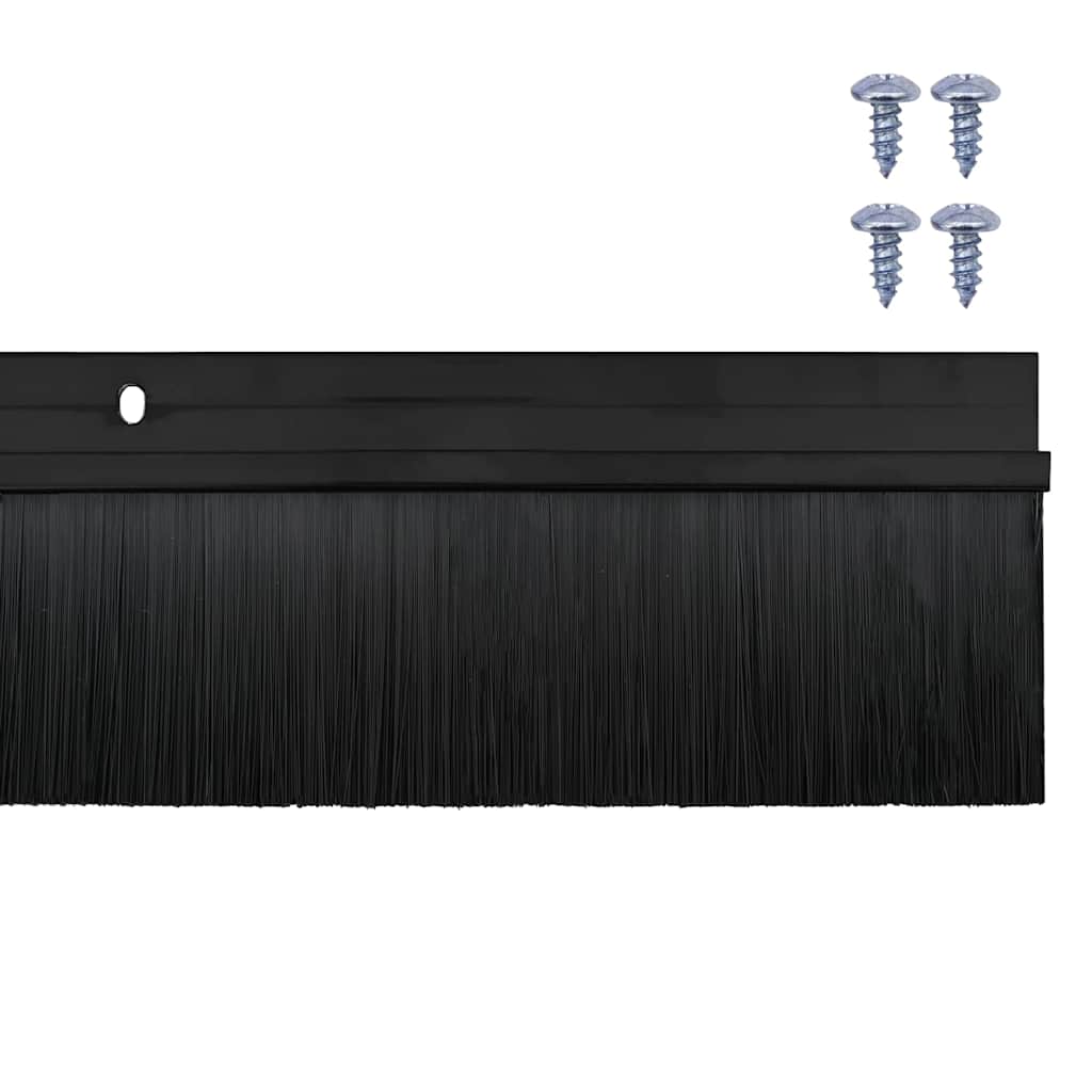 vidaXL Screw-on Door Brush Seals 12 pcs Black 100 cm Aluminium Alloy