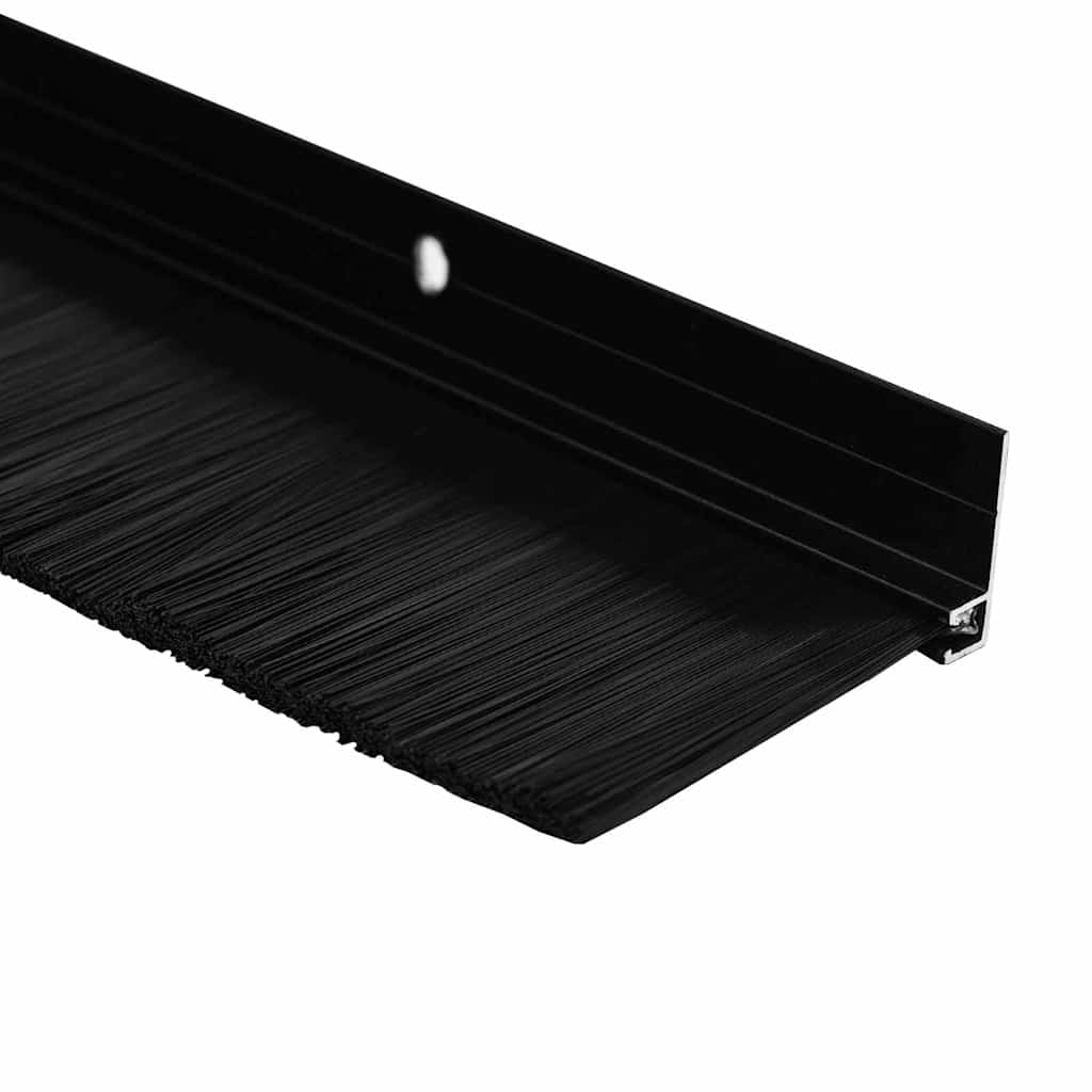 vidaXL Screw-on Door Brush Seals 2 pcs Black 100 cm Aluminium Alloy